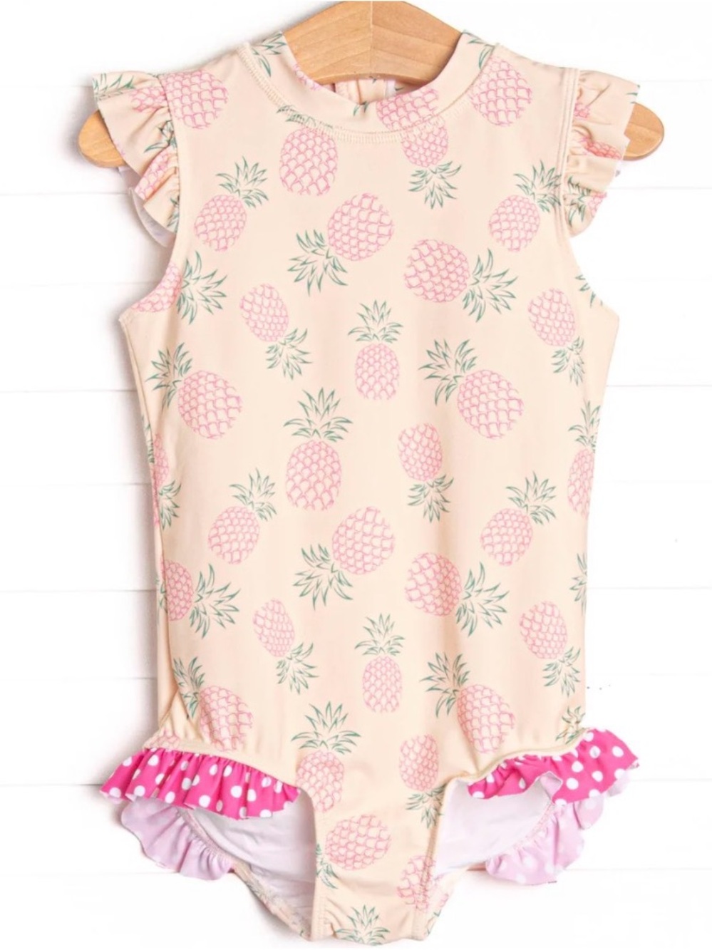 Stitchy Fish No Dole Days Flutter Sleeve One Piece, Pink
